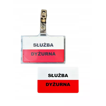 Identyfikator SŁUŻBA DYŻURNA plakietka Wojskowa trwała ORYGINAŁ MON klips