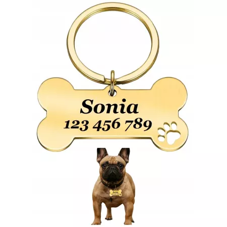 ADRESÓWKA ZAWIESZKA DLA PSA IDENTYFIKATOR Z GRAWER BLASZKA Z IMIENIEM NAPIS