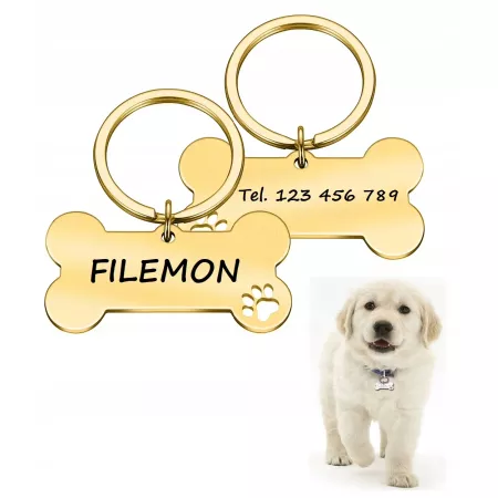 ADRESÓWKA ZAWIESZKA DLA PSA IDENTYFIKATOR Z GRAWER BLASZKA Z IMIENIEM NAPIS