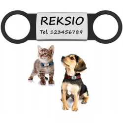 ZAWIESZKA ADRESÓWKA IDENTYFIKATOR imię KOTA PSA GRAWER na obrożę SREBRNA