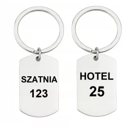 HOTEL SZATNIA ZAWIESZKA IDENTYFIKATOR BRELOK NA KLUCZ GRAWER NAPIS METAL