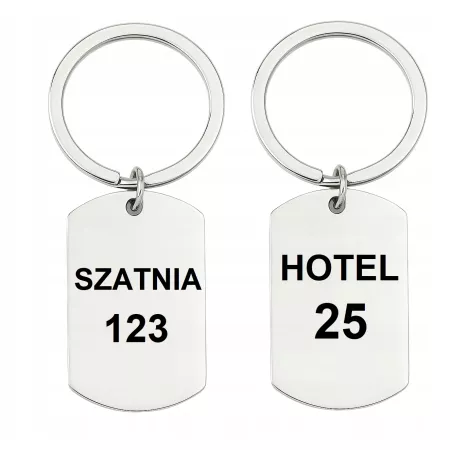 HOTEL SZATNIA ZAWIESZKA IDENTYFIKATOR BRELOK NA KLUCZ GRAWER NAPIS METAL