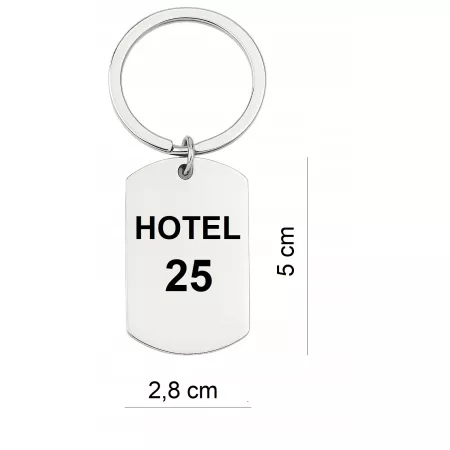 HOTEL SZATNIA ZAWIESZKA IDENTYFIKATOR BRELOK NA KLUCZ GRAWER NAPIS METAL