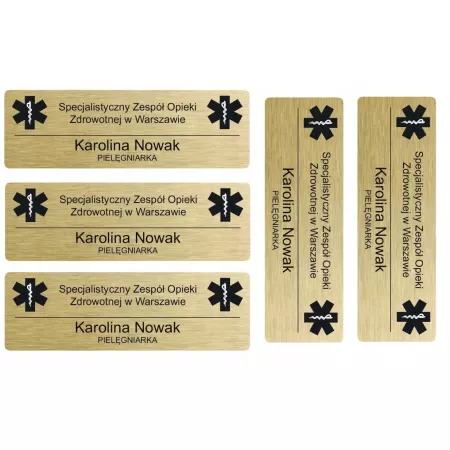 5 IDENTYFIKATORÓW IDENTYFIKATOR PERSONALNY Zapinka Magnes Grawer ZESTAW