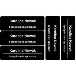 5 IDENTYFIKATORÓW IDENTYFIKATOR PERSONALNY Zapinka Magnes Grawer ZESTAW