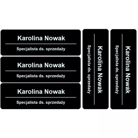 5 IDENTYFIKATORÓW IDENTYFIKATOR PERSONALNY Zapinka Magnes Grawer ZESTAW