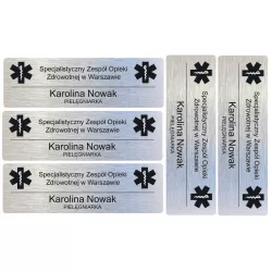 5 IDENTYFIKATORÓW IDENTYFIKATOR PERSONALNY Zapinka Magnes Grawer ZESTAW