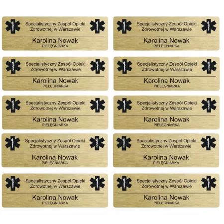 10 IDENTYFIKATORÓW IDENTYFIKATOR PERSONALNY Zapinka Magnes Grawer ZESTAW