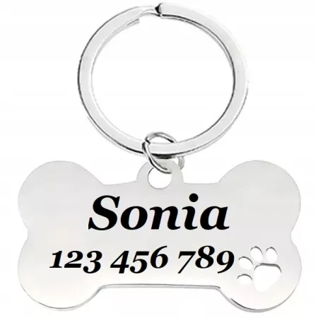 IDENTYFIKATOR ADRESÓWKA ZAWIESZKA DLA PSA KOŚĆ GRAWER WŁASNY NAPIS