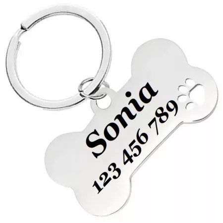 IDENTYFIKATOR ADRESÓWKA ZAWIESZKA DLA PSA KOŚĆ GRAWER WŁASNY NAPIS