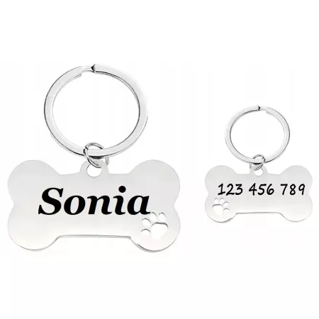 IDENTYFIKATOR ADRESÓWKA ZAWIESZKA DLA PSA KOŚĆ GRAWER WŁASNY NAPIS