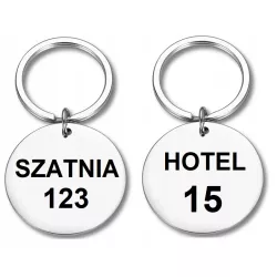 HOTEL SZATNIA ZAWIESZKA IDENTYFIKATOR BRELOK NA KLUCZ GRAWER NAPIS METAL