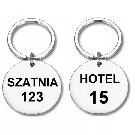 HOTEL SZATNIA ZAWIESZKA IDENTYFIKATOR BRELOK NA KLUCZ GRAWER NAPIS METAL