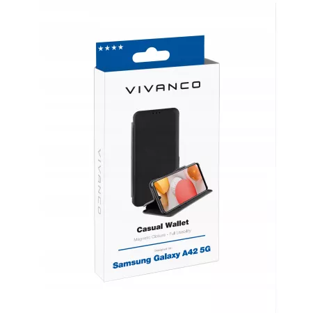 Etui do Samsung Galaxy A42 5G czarny z klapką Vivanco
