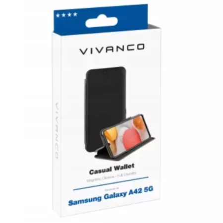 Etui do Samsung Galaxy A42 5G czarny z klapką Vivanco