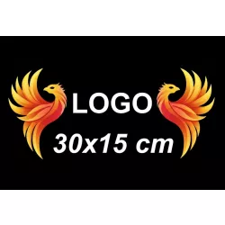Naprasowanka Logo Termo Grafika Naklejka Aplikacja 30x15 cm Własny Nadruk