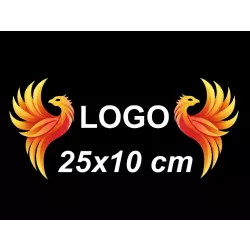 Naprasowanka Logo Termo Grafika Naklejka Aplikacja 25x10 cm Własny Nadruk