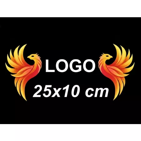 Naprasowanka Logo Termo Grafika Naklejka Aplikacja 25x10 cm Własny Nadruk