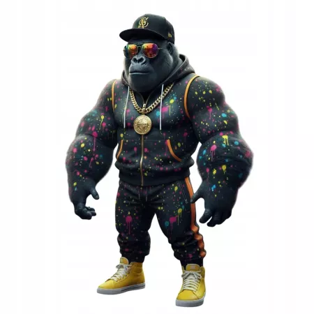 Naprasowanka Goryl Grafika Termo Aplikacja Naklejka Nadruk 30x20 cm