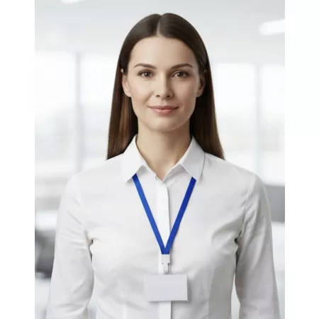 HOLDER z taśmą niebieską identyfikator kartę targi osobowy emedio premium