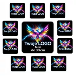 Zestaw 10+1 GRATIS Naprasowanka Grafika Logo Naklejka Własny Nadruk 30 cm