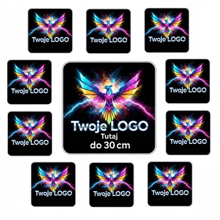 Zestaw 10+1 GRATIS Naprasowanka Grafika Logo Naklejka Własny Nadruk 30 cm