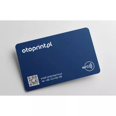 Wizytówka NFC kod QR jedna plastikowa karta trwała nowoczesna nadruk kolor