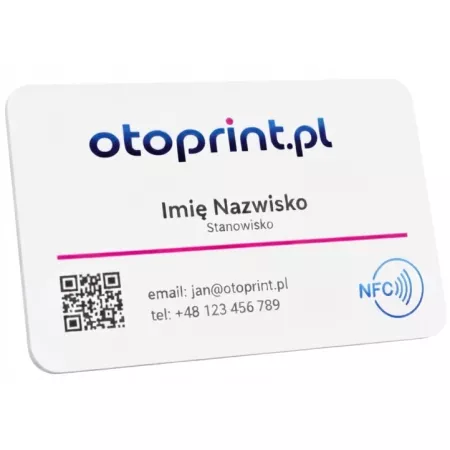 Wizytówka NFC kod QR plastikowa karta trwała nowoczesna nadruk