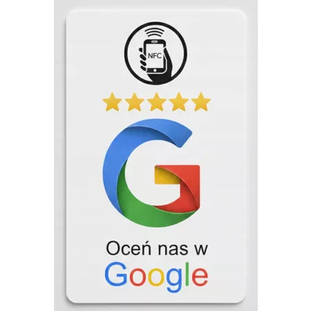 Karta wizytówka zbliżeniowa chip NFC do wystawiania opinii opinie Google
