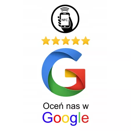 Karta wizytówka zbliżeniowa chip NFC do wystawiania opinii opinie Google