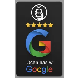 Karta wizytówka zbliżeniowa chip NFC do wystawiania opinii opinie Google