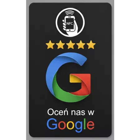 Karta wizytówka zbliżeniowa chip NFC do wystawiania opinii opinie Google