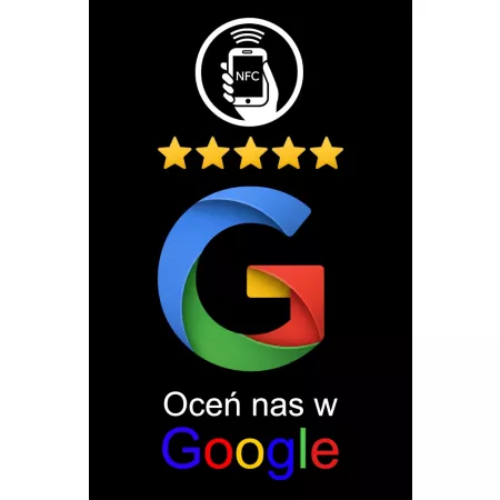 Karta wizytówka zbliżeniowa chip NFC do wystawiania opinii opinie Google