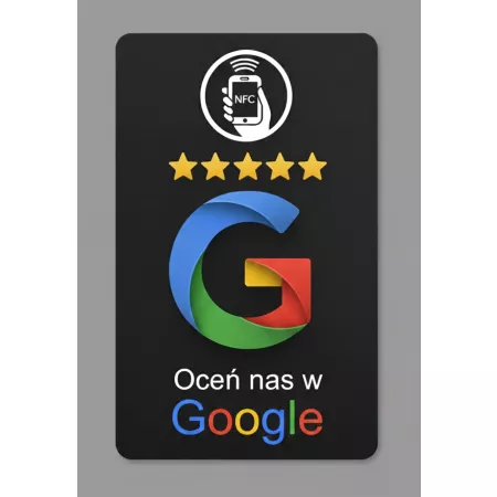 Karta wizytówka zbliżeniowa chip NFC do wystawiania opinii opinie Google